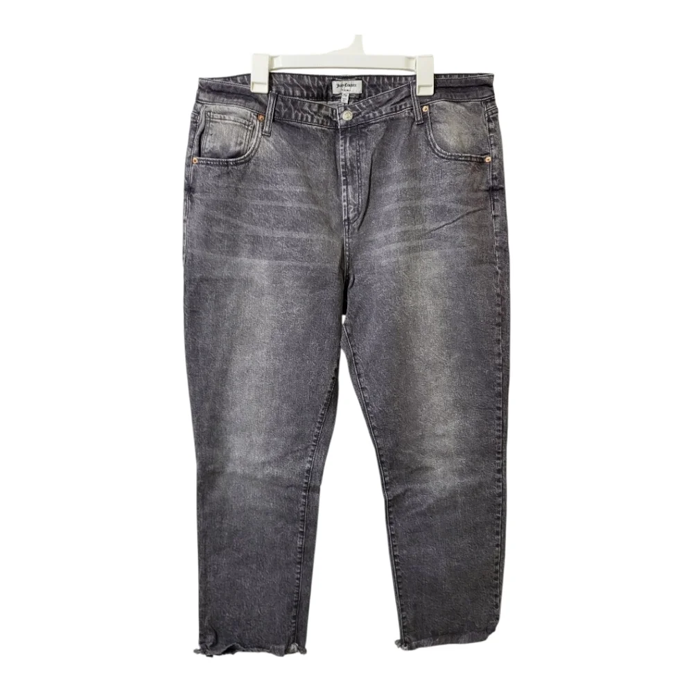 💕Juicy Couture Womens Venice Grey Marble Wash Straight Leg Jeans Size 18w‎ New
